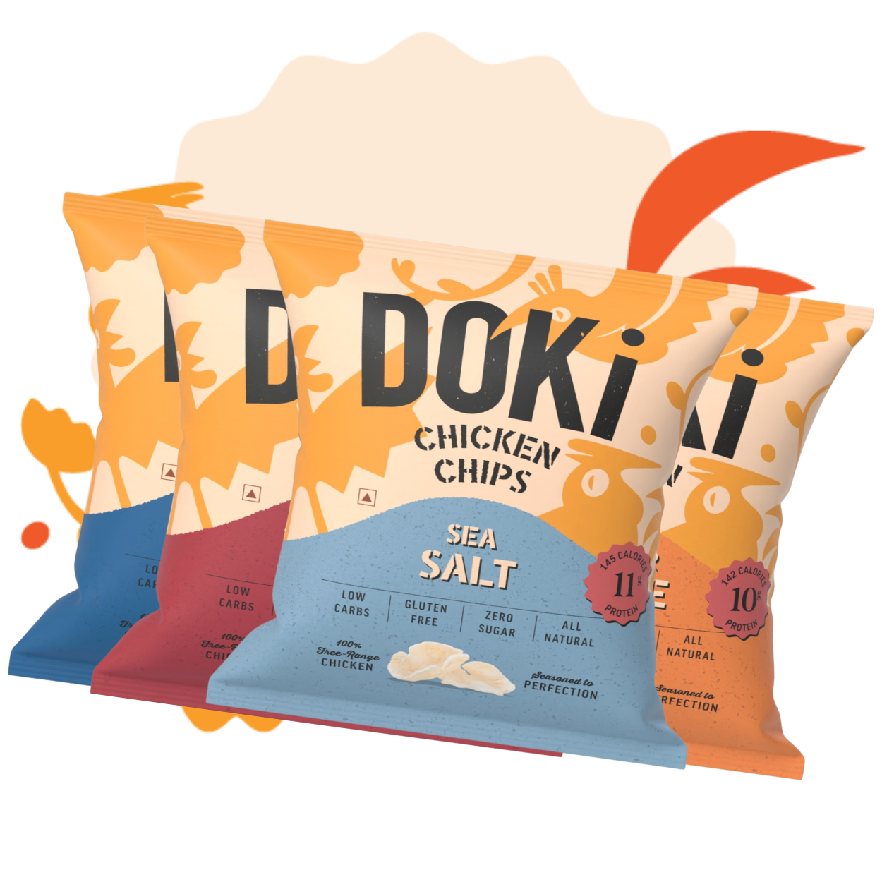 Chicken Chips Variety Pack (Pack of 4)