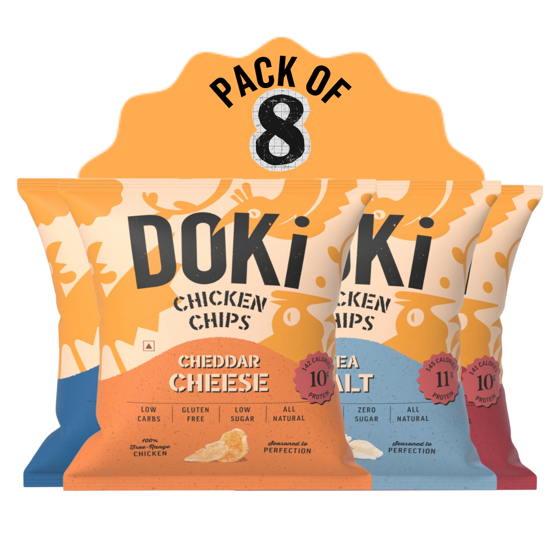 Chicken Chips Variety Pack (Pack of 8)
