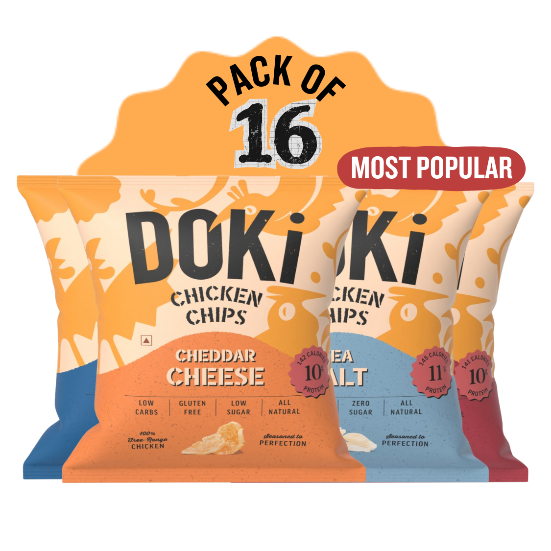 Chicken Chips Variety Pack (Pack of 16)